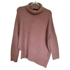 AllSaints Lock Roll Neck Asymmetric Sweater Wool Blend Size XS